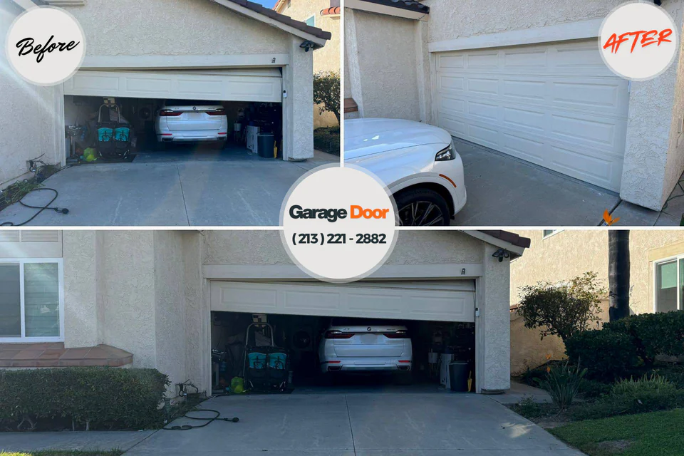Before and after: garage door repair Fair Haven, NJ